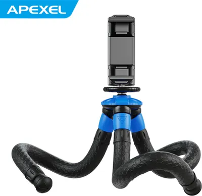 Produktbild von APEXEL APL-JJ07 Abnehmbares flexibles Octopus-Stativ Tragbares Mini-Reise-Handy-Stativ mit faltbarem Telefonclip Kompatibel mit iPhone GoPro DSLR-Kamera Maximale Belastung 3 kg