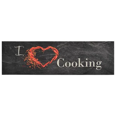 Immagine prodotto di Tappeto da Cucina Lavabile Nero Cucinare 45x150 cm Velluto