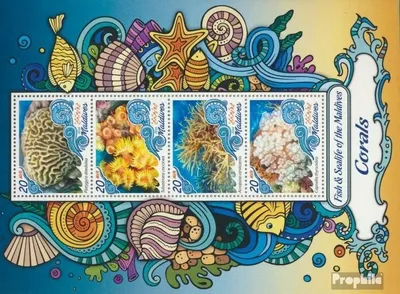 Produktbild von Briefmarken Malediven 2016 Mi 6653-6656 Kleinbogen (kompl. Ausg.) postfrisch Korallen
