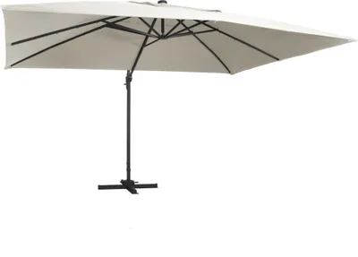 Productafbeelding van Maison Exclusive - Tuinparasol met LED-verlichting, aluminium mast, 400x300 cm, zandwit