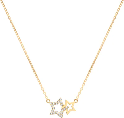 Produktbild von Edle 9 Karat (375) Gold Damen - Halskette mit Zirkonia - 44cm*14mm; TRS27811
