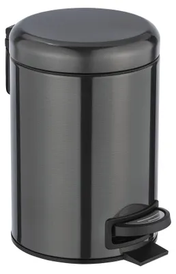 Produktbild von WENKO Tret Müll Abfall Eimer 3 L Papier Korb Kosmetik LEMAN Schwarz Bad WC Küche