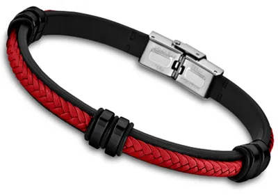 Image de Lotus LS1829/2/9 Bracelet homme en acier inoxydable argent rouge 21,5 cm