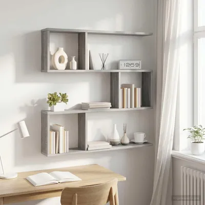 Produktbild von Möbel Wandregal Sonoma-Grau 80 x 12 x 79,5 cm Holzwerkstoff - Wandregale &58228