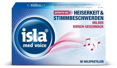 Produktbild von isla med voice milde Kirsche Halspastillen, 50 St. Pastillen