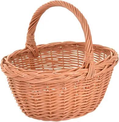 Produktbild von Weidenkorb mit Henkel 32 cm Geflochtener Brotkorb & Präsentkorb Ostern Blumen