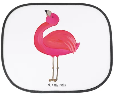 Produktbild von Mr. & Mrs. Panda Sonnenblende Auto Flamingo Stolz - Weiß - Geschenk, Rosa, Autoscheiben Sonnenschutz, Freundin, Mama, Hitzeschutz, Selbstliebe, für