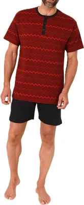 Produktbild von Normann Herren kurzarm Shorty Schlafanzug Pyjama in eleganten Design – auch in Übergröße ; rot , 50
