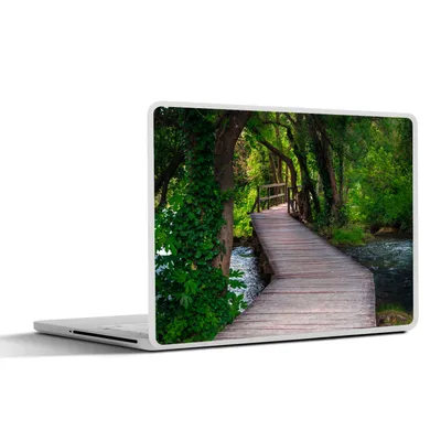 Produktbild von MuchoWow® Laptop Aufkleber Sticker Cover Wald - Natur - Brücke 30x21 cm - Sticker für Laptop - Selbstklebend