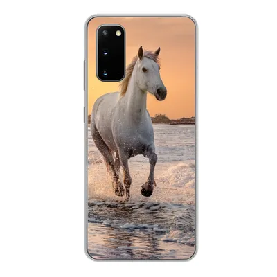 Produktbild von MuchoWow® Handyhülle Schutzhülle Hülle für Samsung Galaxy S20 Pferde - Sonne - Meer - Strand - Tiere Silikon Softcase Handy Hülle - Bild