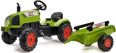 Produktbild von Tret Traktor mit Anhänger, Claas Class Arion, Ab 2 Jahre, Motorhaube zum Öffnen, 75% Recyceltes Plastik, Hergestellt in Frankreich