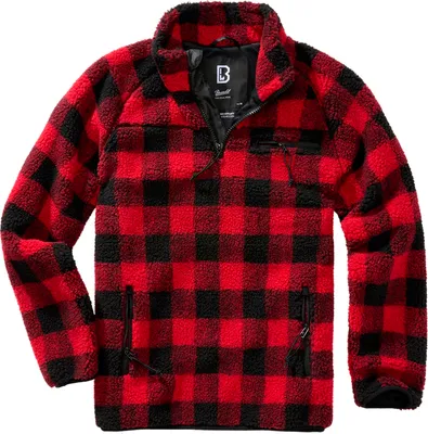 Produktbild von Brandit Teddy Fleecepullover Größe L Farbe Rot/Schwarz