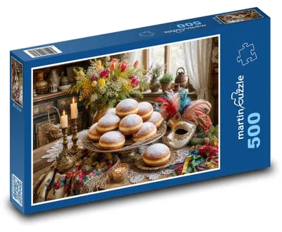 Produktbild von Puzzle 500 Karnevalsfeier bei Kerzen - martinpuzzle