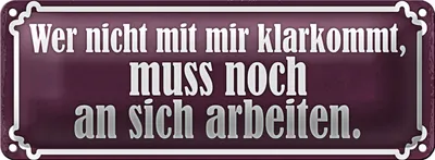 Produktbild von Blechschild Spruch 27x10cm er nicht mit mir klarkommt muss Dekoration