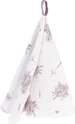 Produktbild von Clayre & Eef Geschirrtuch Ø 80 cm Violett Weiß Baumwolle Rund Lavendel