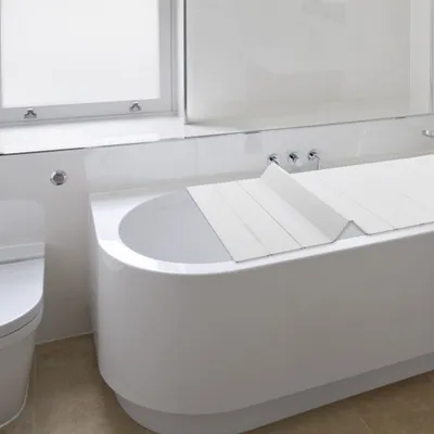 Image de Tablette de bain pliable 170x75cm SPA Couverture de baignoire Plaque isolante Planche de bain (blanc)