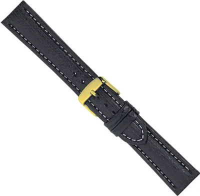 Produktbild von Minott Ersatzband Uhrenarmband Leder Band schwarz 26559G, Stegbreite:18mm