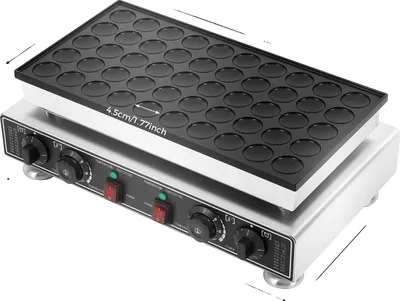 Obrázok produktu pre Mini palacinkovač, nepriľnavý dizajn s 50 otvormi, nastaviteľná regulácia teploty, čierny