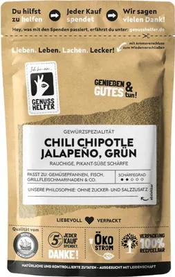 Produktbild von Chili Jalapeño grün, gemahlen, Chilipulver zum Kochen, 10 x 50g