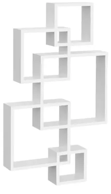 Immagine prodotto di Scaffale a muro, legno massello, nove ripiani, BIANCO