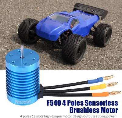 Obrázek produktu pro F540 4 póly 4370KV bezsenzorový bezkartáčový motor s hřídelí 3,175 mm pro 1/10 1/12 RC auta (4370KV)
