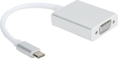 Produktbild von Adapter TypeC na VGA, kolor srebrny, kompaktowy konwerter, wtyczka do gniazda, kompatybilny z OS X