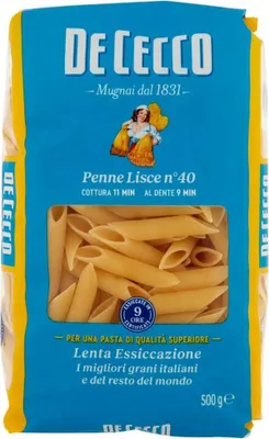 Produktbild von 10x Pasta De Cecco 100% Italienisch Penne Lisce N°40 Nudeln 500g + Italian Gourmet Polpa 400g