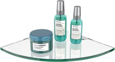 Produktbild von Glasen Eck-Plank - Dusch Organizer - Badezimmer Aufbewahrung - Sicher Hart Glas - 9,4 Zoll Eck - Hell