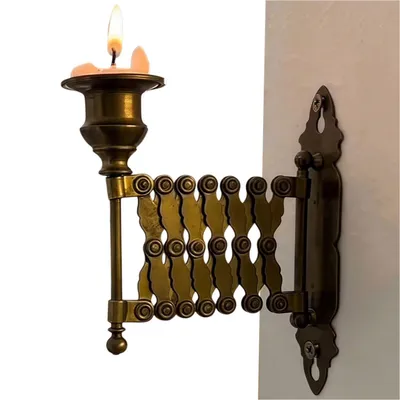 Produktbild von Ausziehbarer Wand Kerzenhalter aus Metall, Vintage Kerzenhalter für Hochzeit Dinner Deko