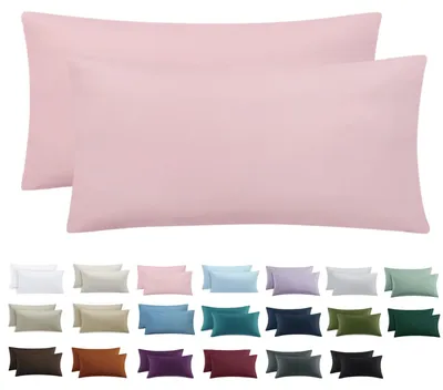 Produktbild von Kissenbezug 40 x 80 cm, 2er-Set – Rosa Mikrofaser-Kissenbezug mit Reißverschluss, weich, 40 x 80 cm