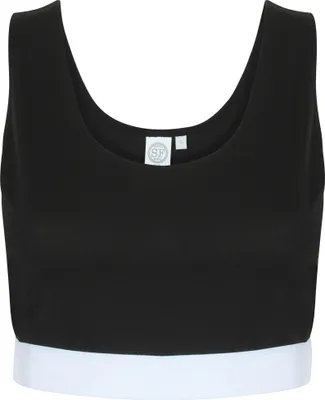 Produktbild von Skinni Fit Damen Fashion Crop Top RW5493 (S) (Schwarz/Weiß)