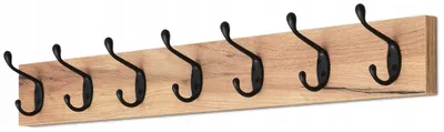 Produktbild von Furniteco Wandgarderobe 7 Haken Eiche Gold Kleiderhaken