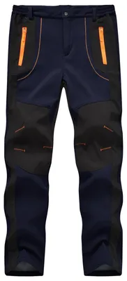 Image de Pantalon softshell imperméable pour hommes, idéal pour le ski et la randonnée, couleur bleu marine