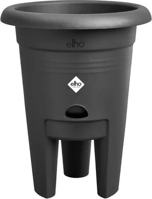Image de Pot à Fraises Elho Green Basics, Ø 33 x H 42 cm, Extérieur, 100% Recyclé, Noir