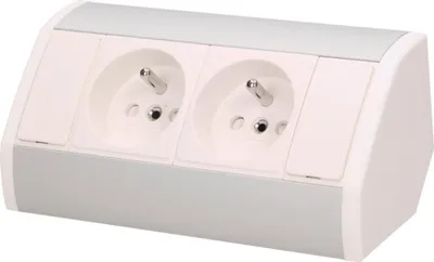 Obrázek produktu pro Zásuvka 2x2P+Z, bílá/stříbrná