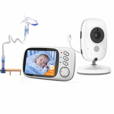 Produktbild von Babyphone mit Halterung 3.2'' Baby Monitor Video, Babyfon mit Kamera mit Vox-Funktion, Zwei-Wege-Gegensprechanlage Nachtsicht Digitalzoom