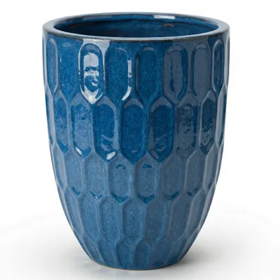 Produktbild von Provencelia Keramik Pflanzkübel Daudet Blau, Ø41 x H55 cm, frostbeständig, handgefertigt, glasiert, Outdoor, Garten, Terrasse, winterfest