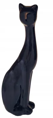 Produktbild von Keramikfigur „Schwarze Katze“, glänzend, 29 cm