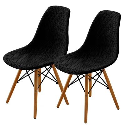 Stuhlhussen elastisch, verstellbar, schwarz, 2 Stück, Polyester-Elastan