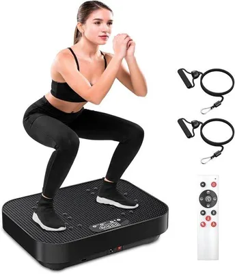 Productafbeelding van Trilplaat Fitness - Vibratieplatform Kracht - Spieropbouw Thuis - 99 Intensiteitsniveaus - 100 kg Belastbaar - Zwart