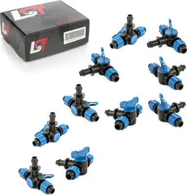 Produktbild von 10x Absperrhahn T-Stück Verbindungsstück Kupplung Bewässerung Ø 17x16x17 mm