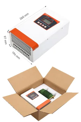 Imagen del producto de Controlador híbrido para energía eólica - 8000W - 12V y 24V - con tecnología MPPT y pantalla LED