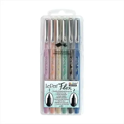 Image de Stylos pinceaux de 6 couleurs différentes - Marvy
