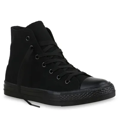 Zdjęcie produktu dla VAN HILL sneakersy damskie high top modne kolory buty sportowe buty materiałowe 815481, kolor: Czarny, rozmiar: 37