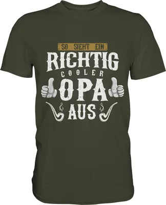 Produktbild von Richtig cooler Opa Herren Premium T-Shirt – Urban Khaki / M