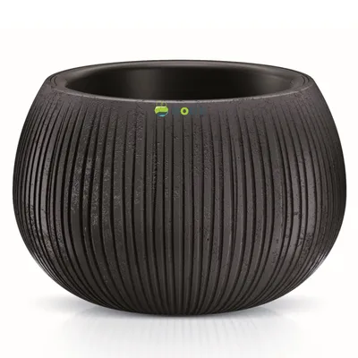 Produktbild von Blumentopf Betonimitation mit Wellendesign + Innentopf /29x19,5cm Anthrazit / Betonoptik Inkl. Einlegeboden Indoor Outdoor Blumenkasten Pflanzkübel