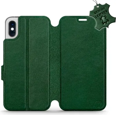 Produktbild von Echtleder Handyhülle für iPhone X, Mobiwear Leather, Grün