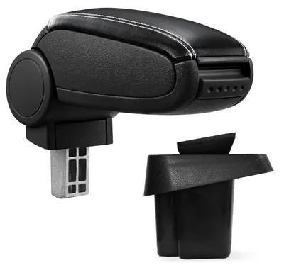 Productafbeelding van Armleuning, middenconsole, lederen bekleding, zwart/wit, voor Fiat Sedici vanaf 2006