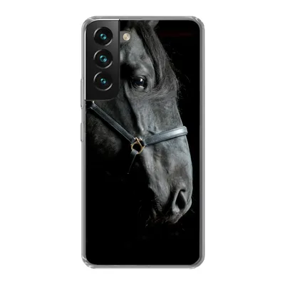 Produktbild von MuchoWow® Handyhülle Schutzhülle Hülle für Samsung Galaxy S22 Pferd - Schwarz - Halfter Silikon Softcase Handy Hülle - Mobiltelefonhülle