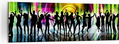 Produktbild von Bild auf Leinwand - Leinwandbild - Disco Musik Tanz Spaß - 160x50cm - Wand Bild - Wanddeko - Leinwanddruck - Bilder - Kunstdruck - Wanddekoration - Leinwand bilder - Wandkunst - AB160x50-2580